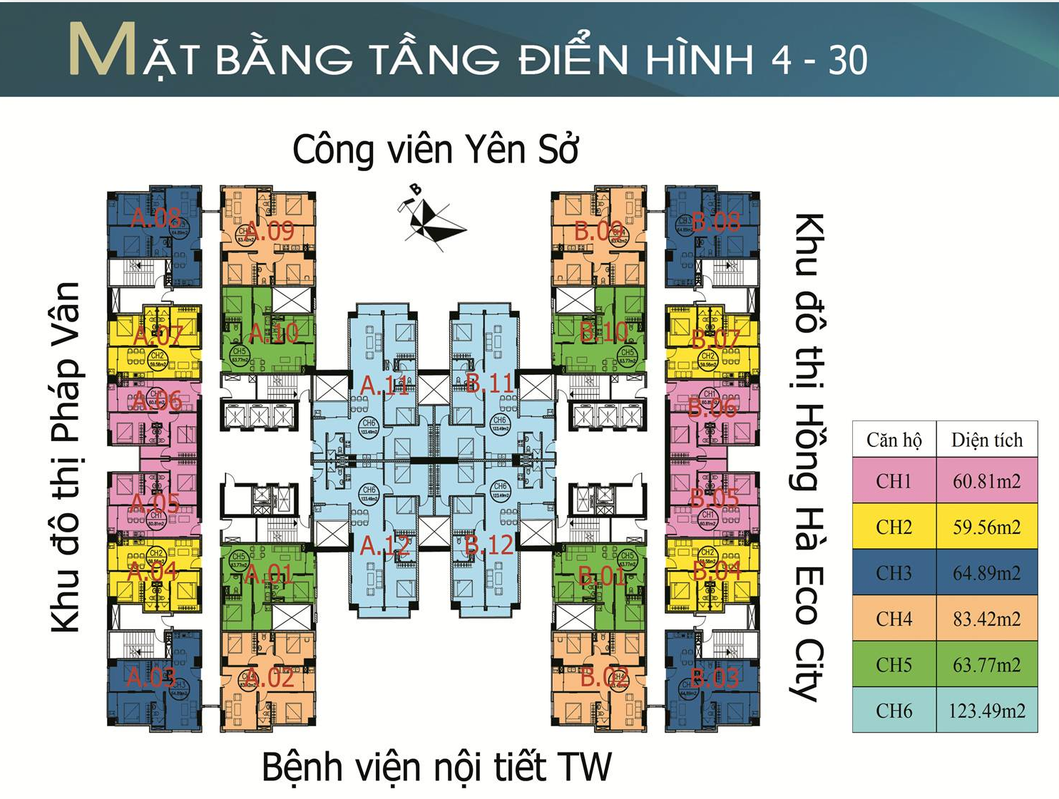 mặt bằng dự án tứ hiệp plaza